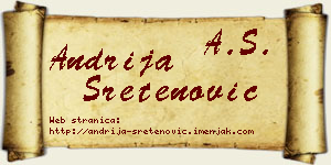 Andrija Sretenović vizit kartica